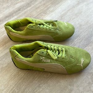 Green Suede Puma Sneakers